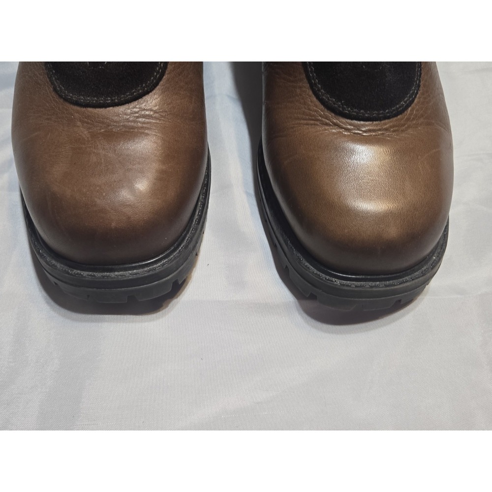 LL Bean Womens Leather Hiking Boots Size 9X Brown Lined Hook Loop Closure - Picture 4 of 9